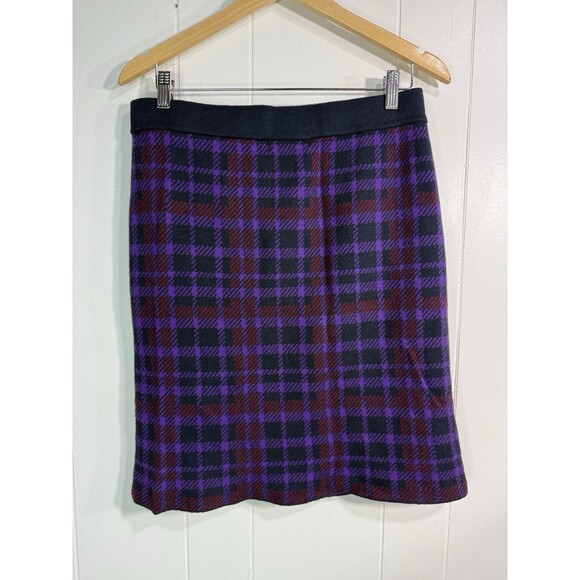 WoolOvers Women’s M Skirt Plaid Multicolor Knee Length Wool Blend Skirt - Picture 2 of 6